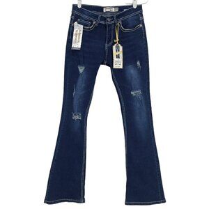 Celebrity Ace Women's Denim Jeans Size 7/28 Boot Cut Mid Rise‎ Stretch Blue NWT